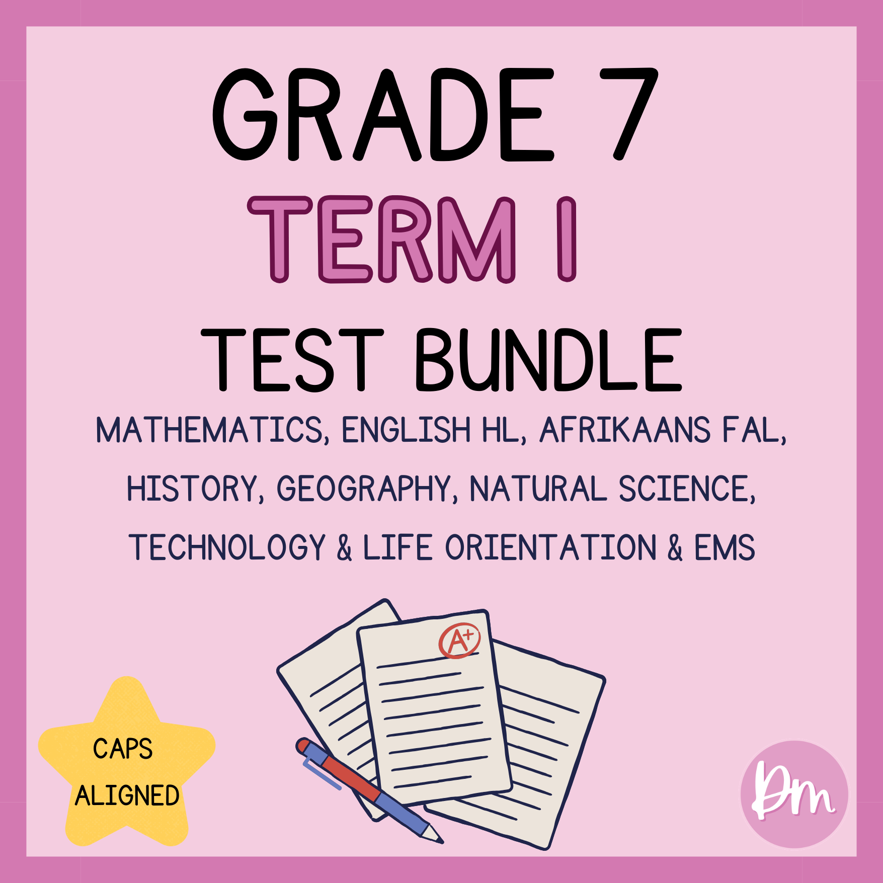 Grade 7 Term 1 Test Bundle (2026)
