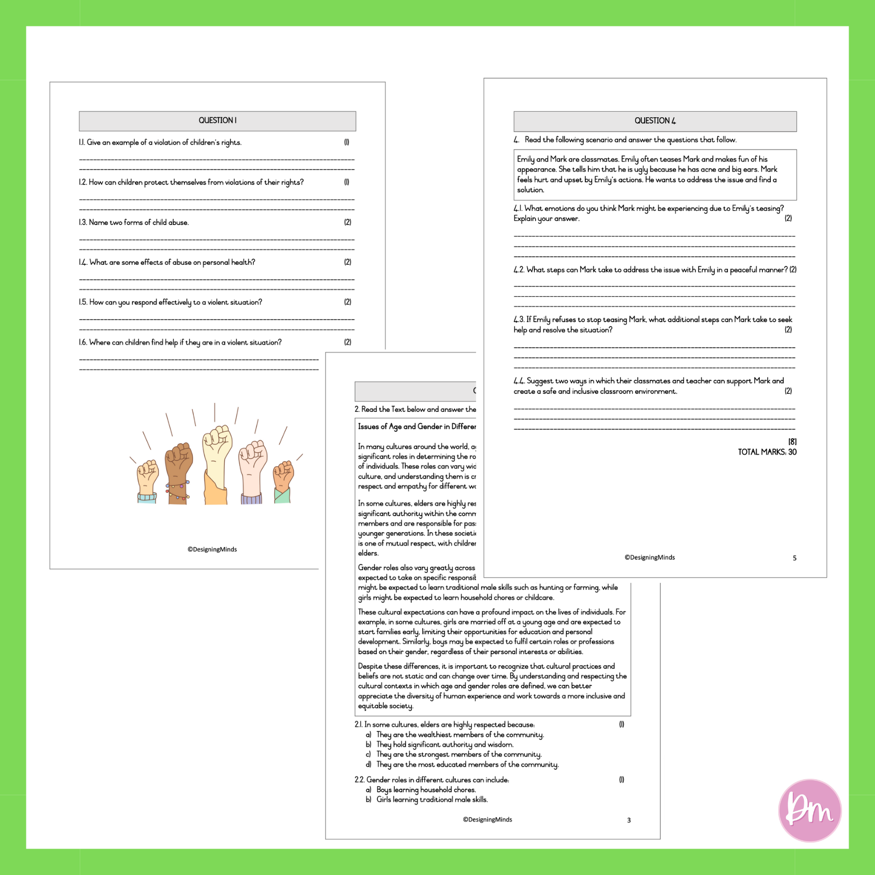 Grade 5 Life Skills Term 2 Test - Image 2