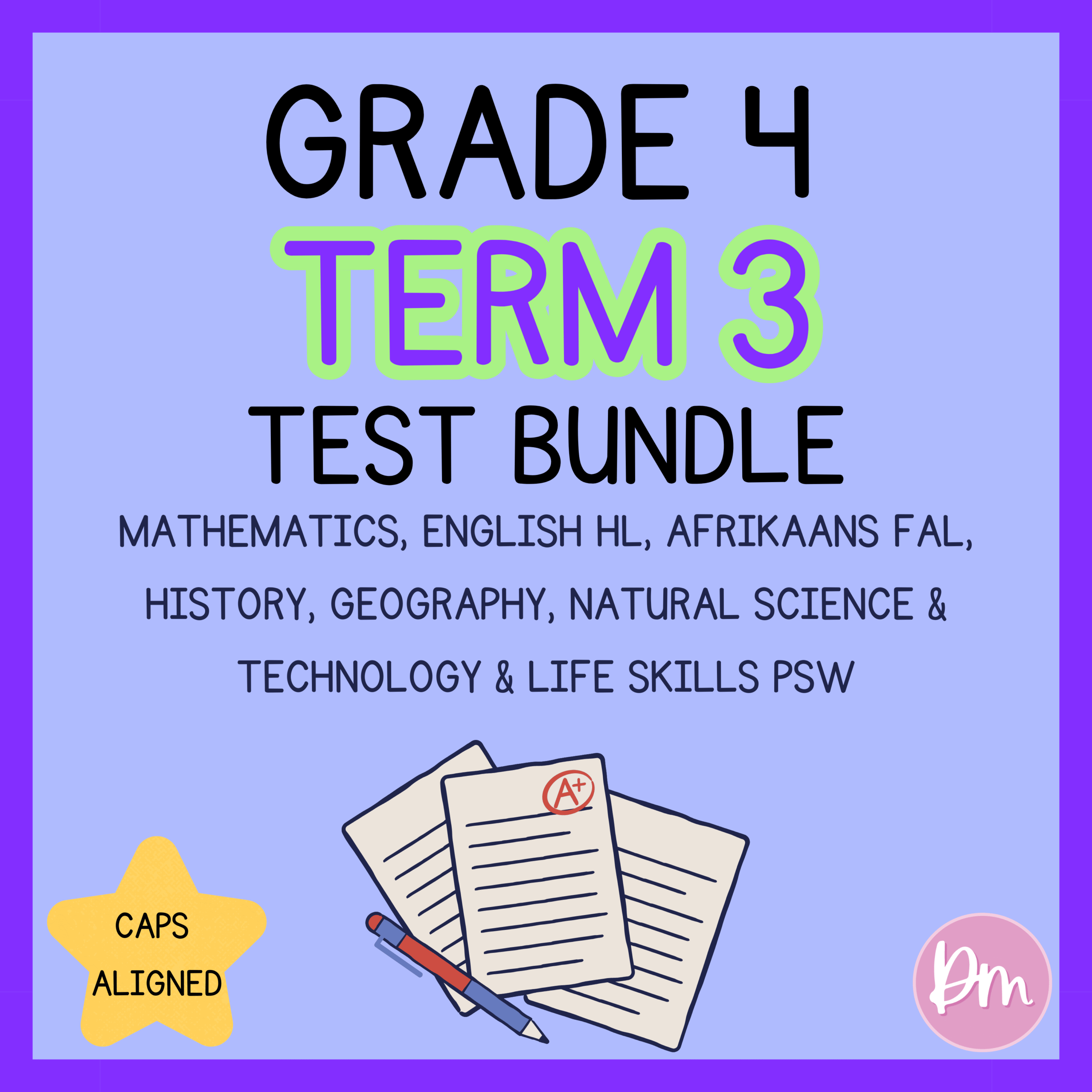 Grade 4 Term 3 Test Bundle (2026)