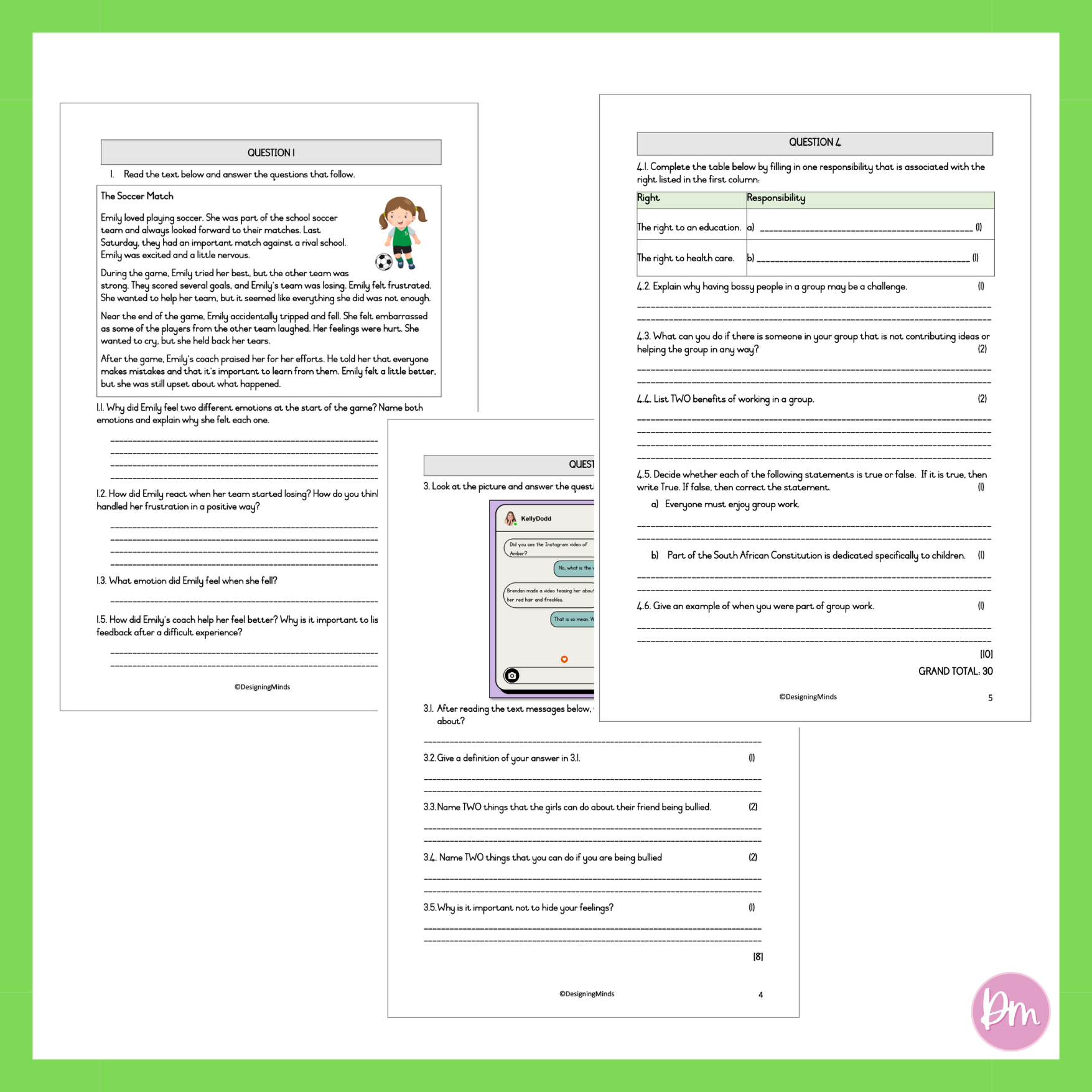 Grade 4 Life Skills PSW Term 2 Practice Test - Image 2