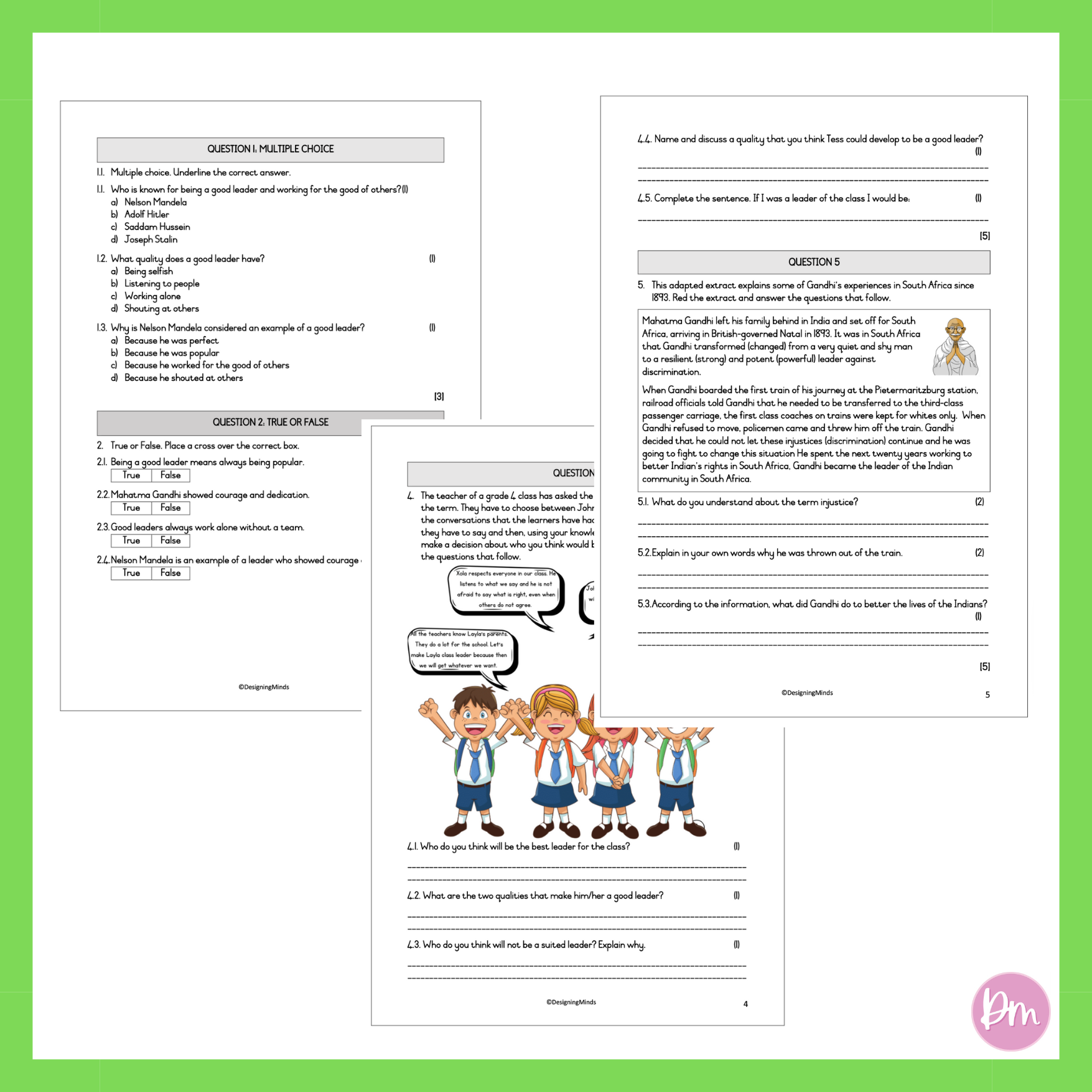 Grade 4 History Term 2 Practice Test – Designing Minds