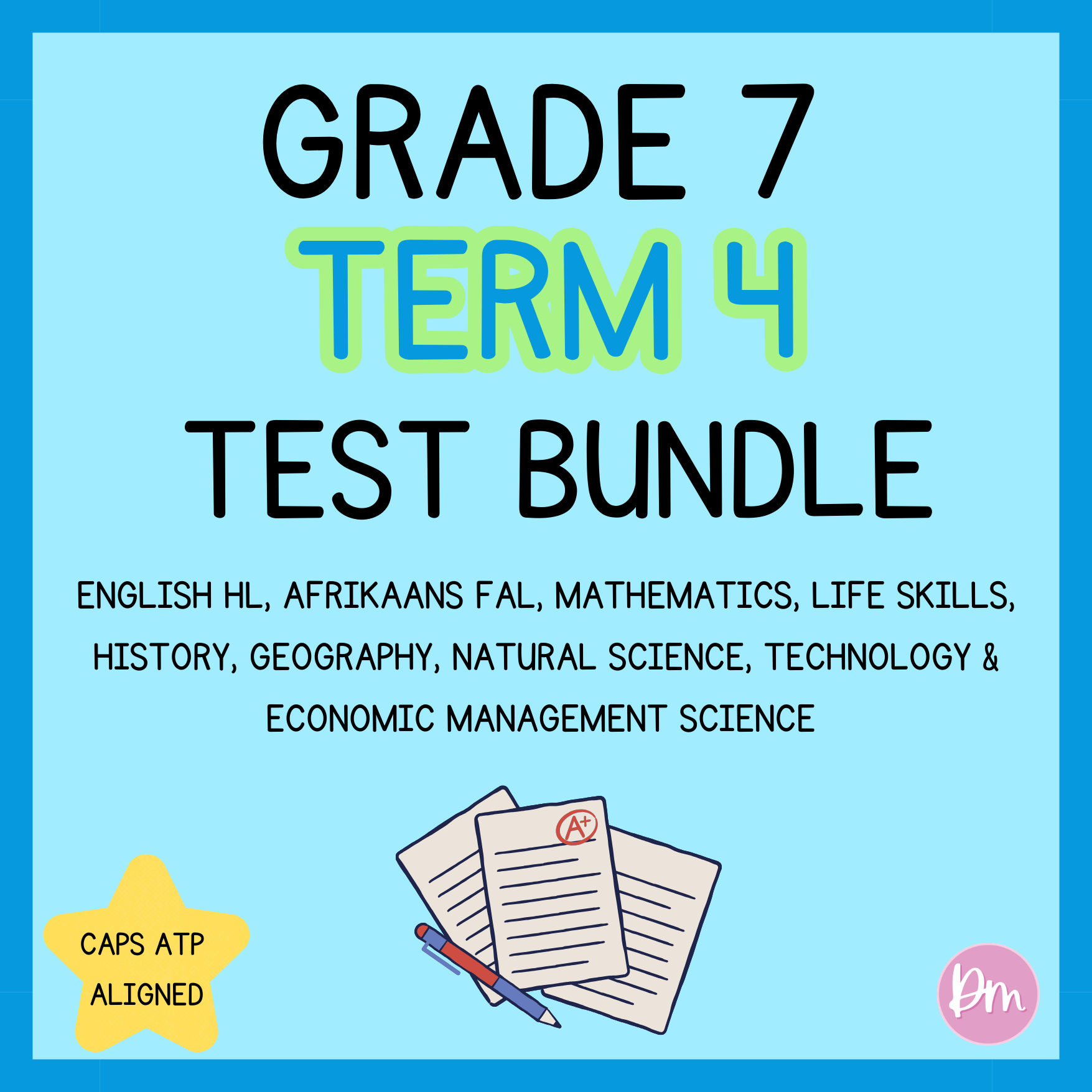 Grade 7 Term 4 Test Bundle (2026)